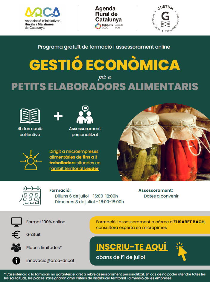 Gestión económica para pequeños elaboradores alimentarios